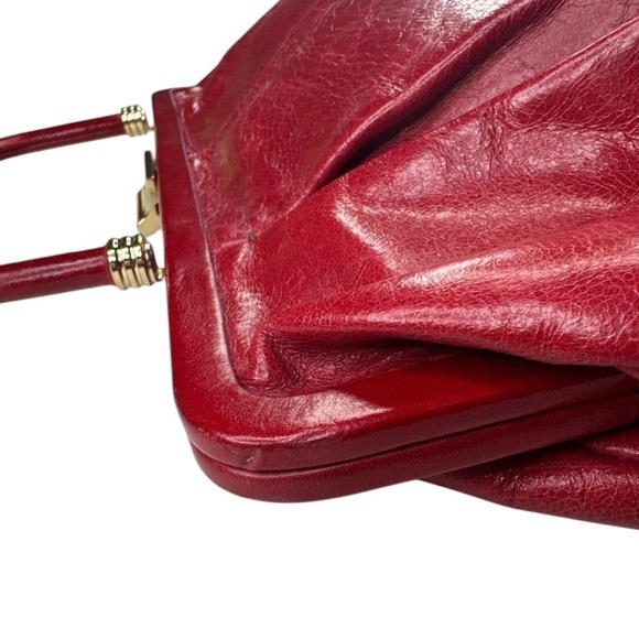 Vintage Hobo International Ruby Red Leather Convertible Long Clutch - Picture 8 of 16